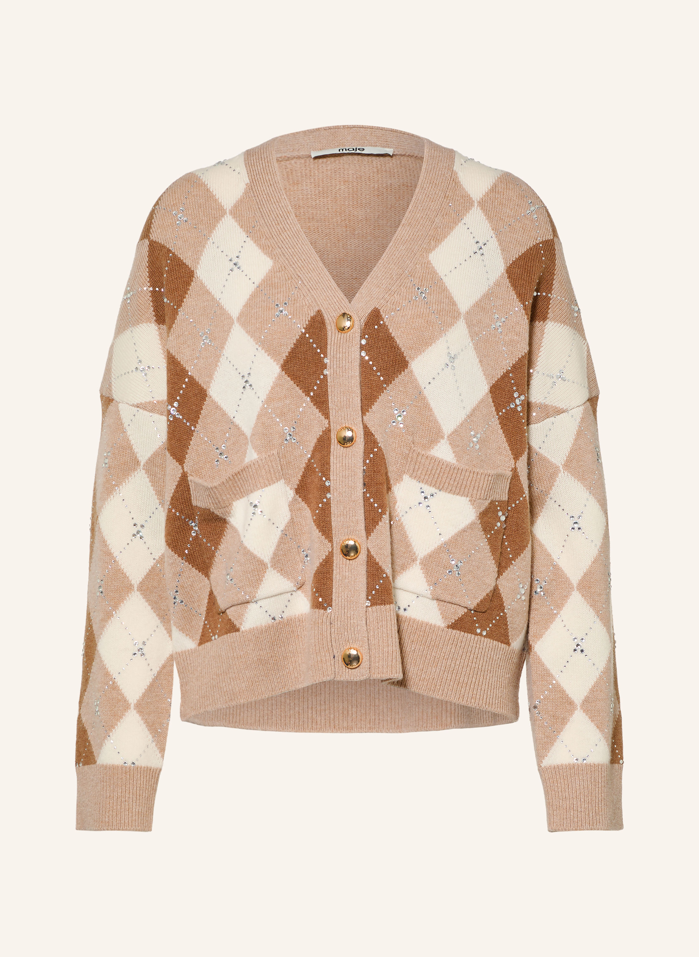 maje Strickjacke mit Schmucksteinen