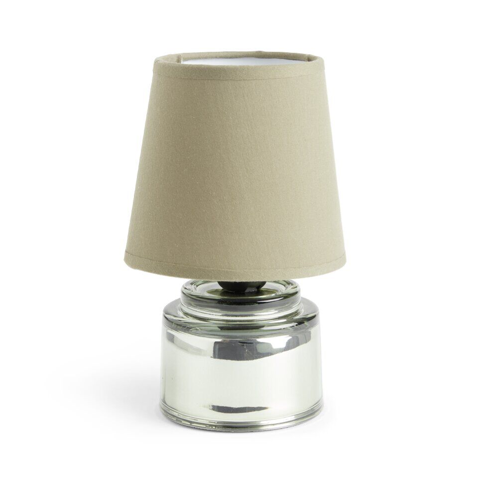Lampe à poser Ø12xH22cm verre et polyester vert