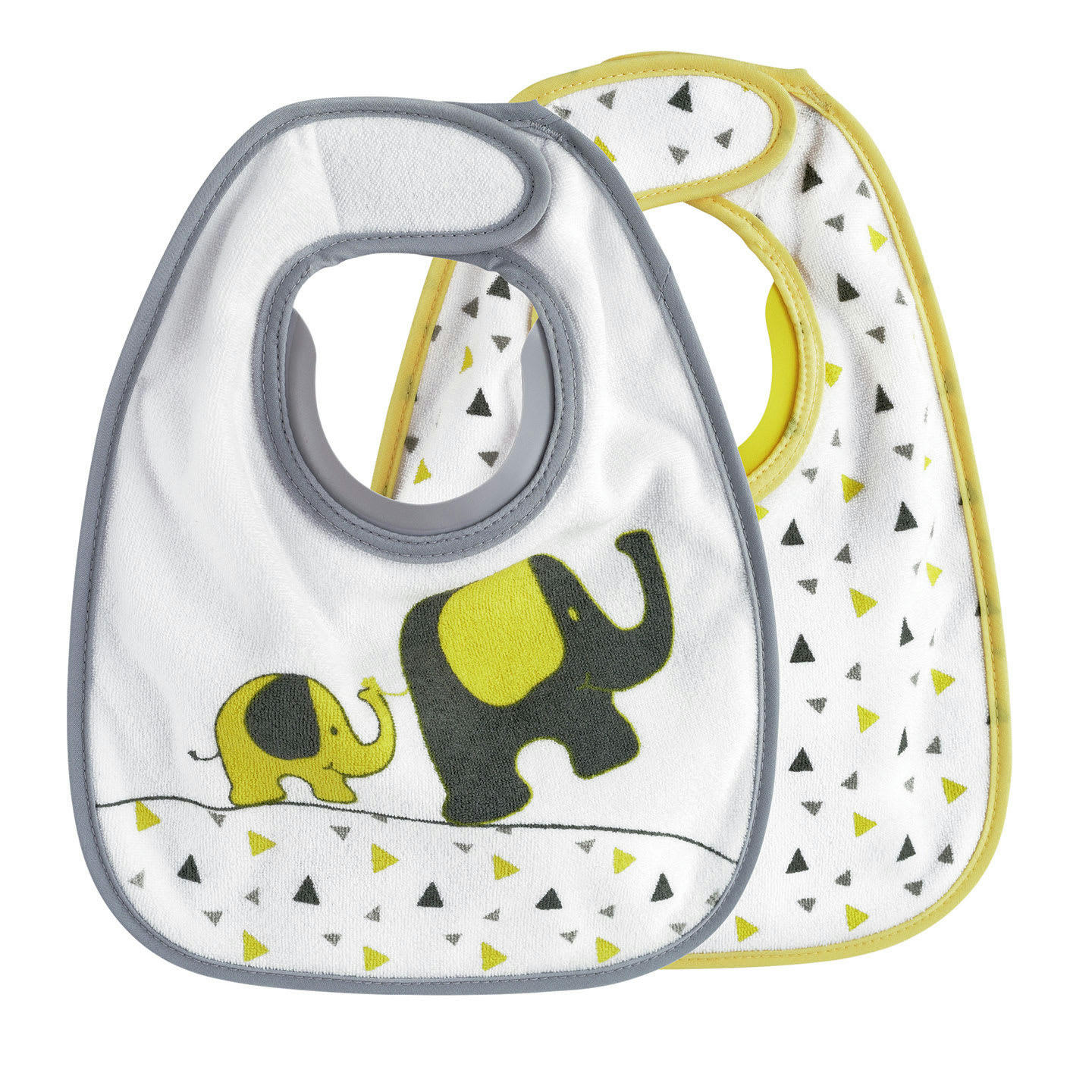 - 2 bavoirs col en silicone pour bébé bébé  Jaune