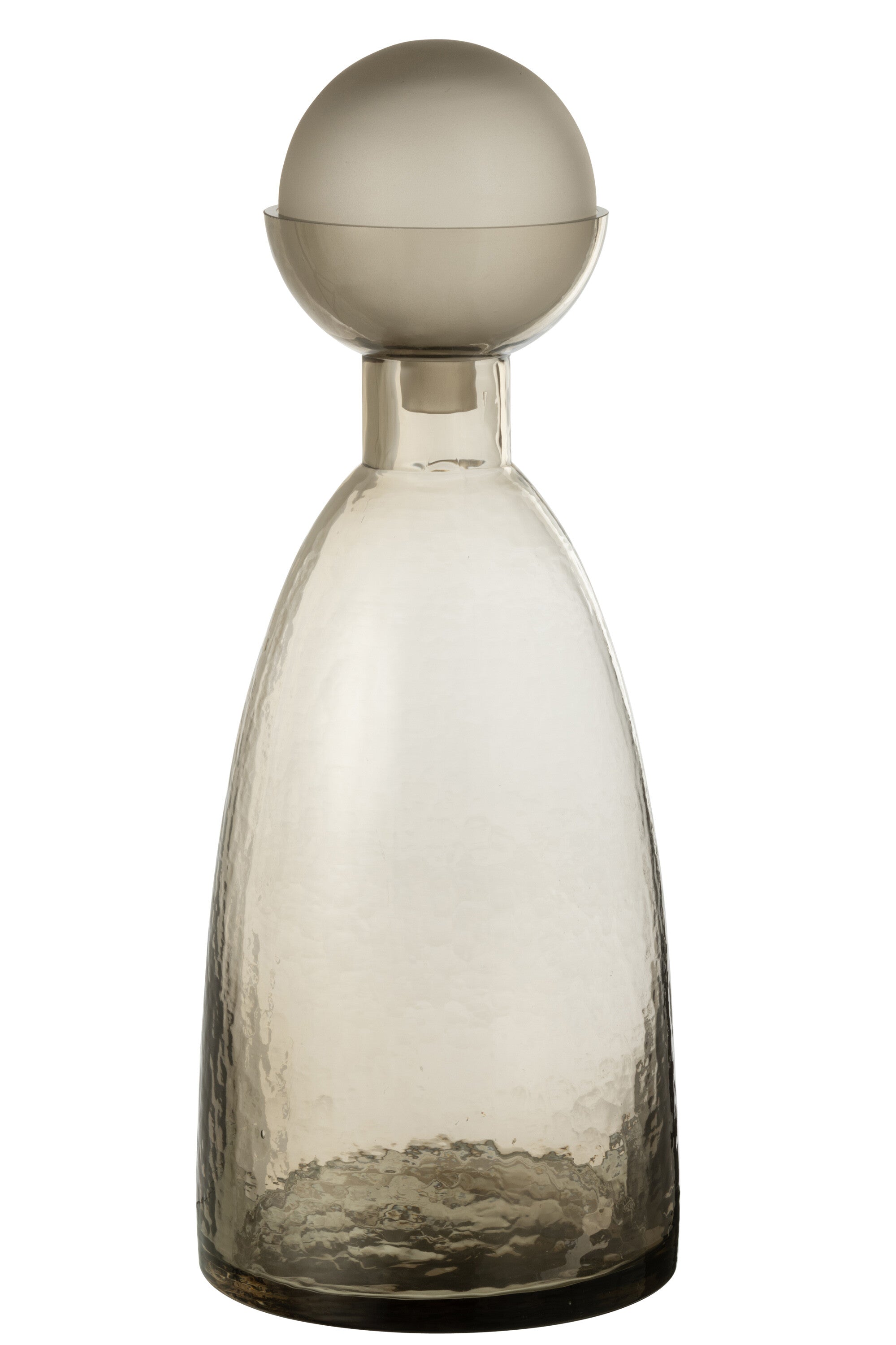 J-Line vaas Fles + Dop Yara - glas - greige - large - 43 cm