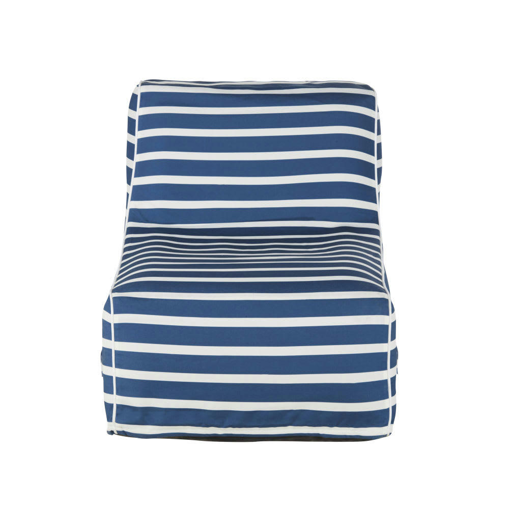 BANDOL - Fauteuil gonflable bleu nuit et blanc