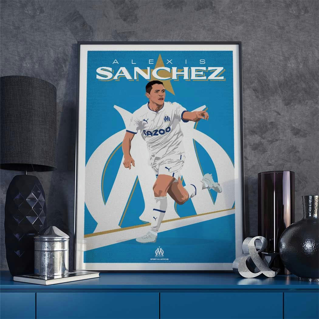 FOOT - Affiche Foot- Olympique de Marseille - Alexis Sanchez 40x60cm