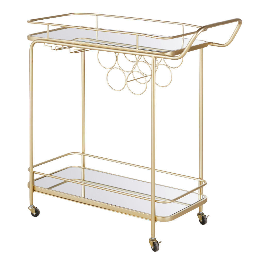 - Desserte en miroir et métal doré