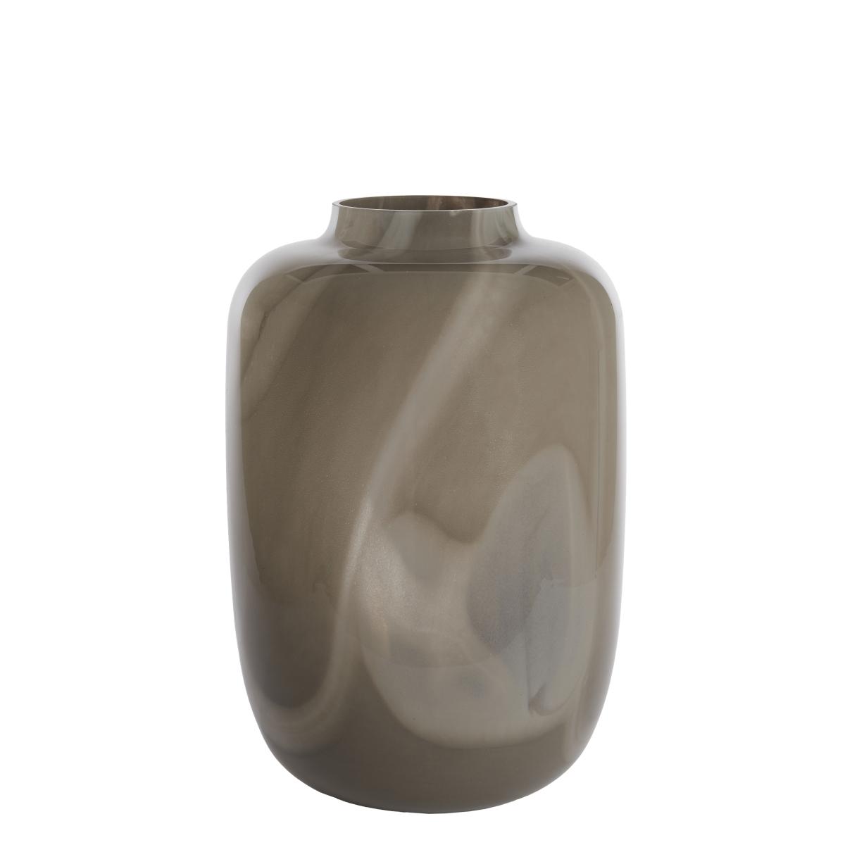 Light & Living - Kobala vaas Ø34x50 cm - glas grijs crème