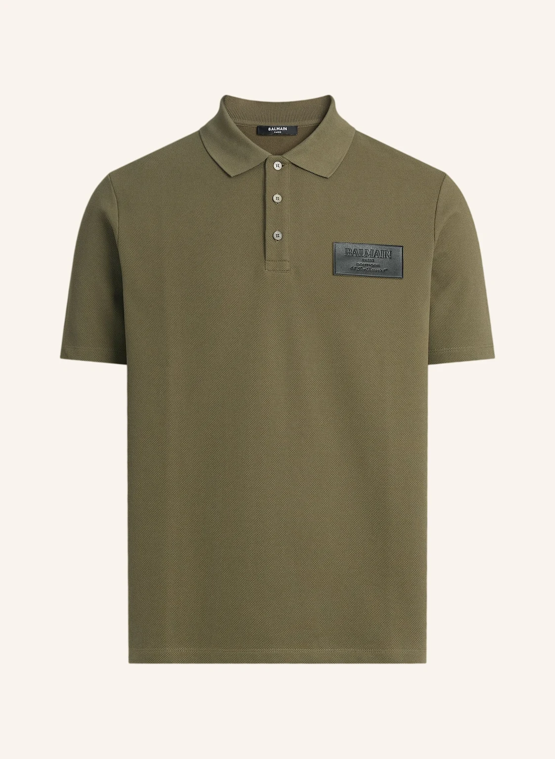 BALMAIN Polohemd aus Baumwolle mit Balmain Vintage-Etikett aus Leder