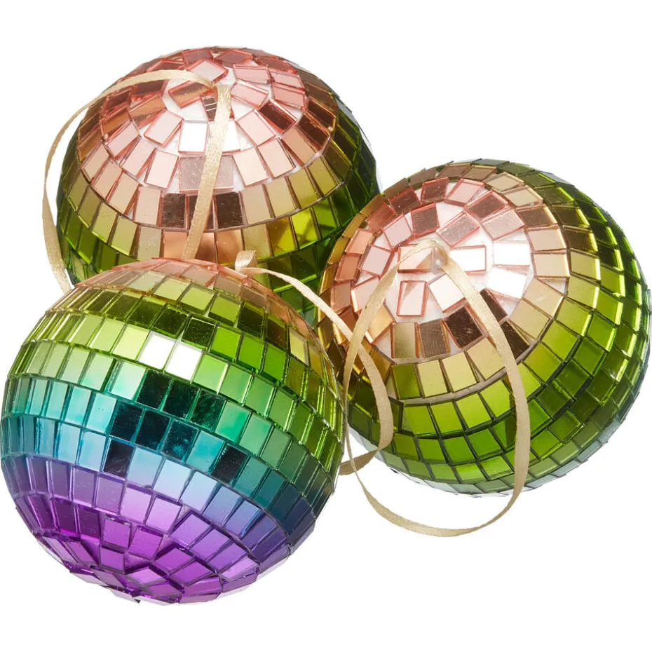 Kwantum Kerstdecoratie | Kerstballen & Kerstornamenten | Hanger Discobal  – 3 Stuks Multicolor