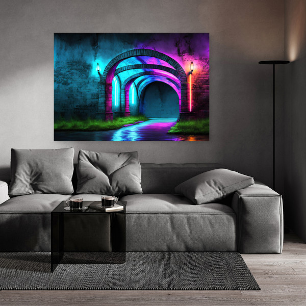 Feeby Obraz na płótnie, Abstrakcja tunelu neonowego 60x40
