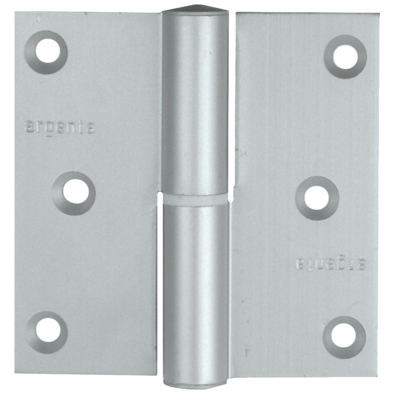Paumelle gauche en aluminium argentée 80 x 80 mm 3 pièces TEKNIBOX