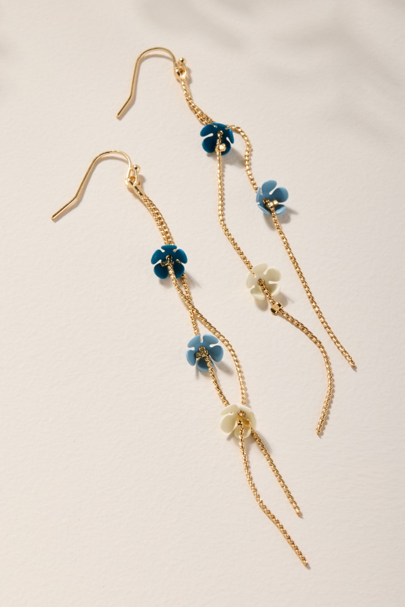 Celeste Flower Chain Drop Earrings