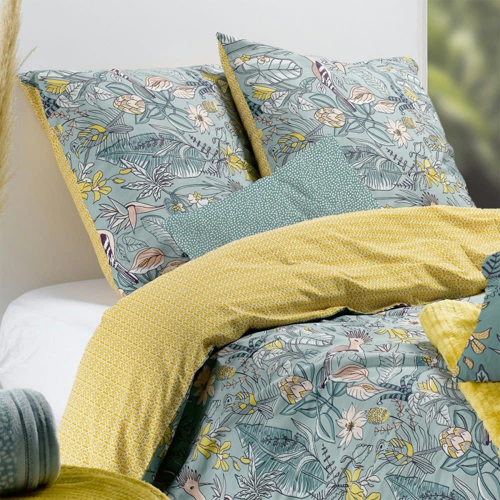 - Parure de couette 100% coton 57 fils imprimée 240x220 2 taies