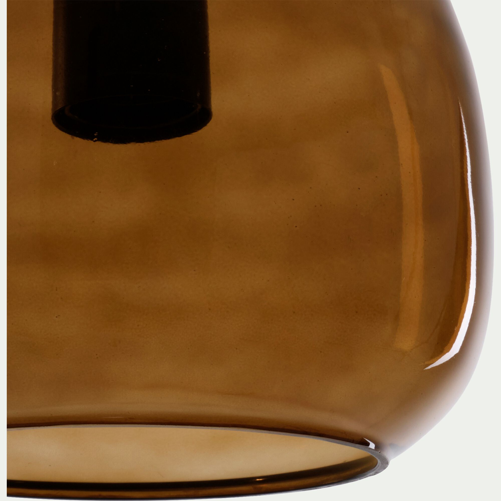 ANNI - Suspension électrifiée en verre D20cm - marron