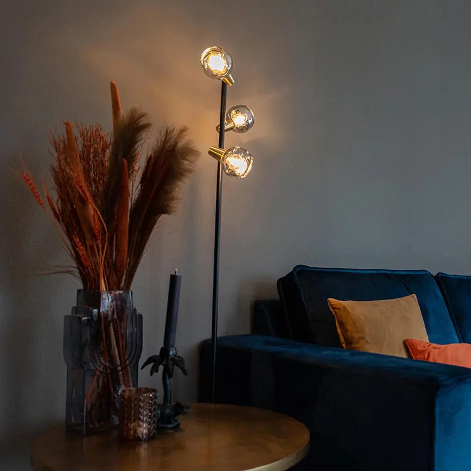 Qazqa vloerlamp vidro goudkleurig e14