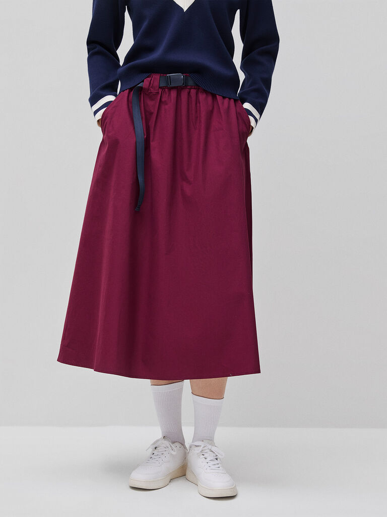 Midi skirt with hook waist