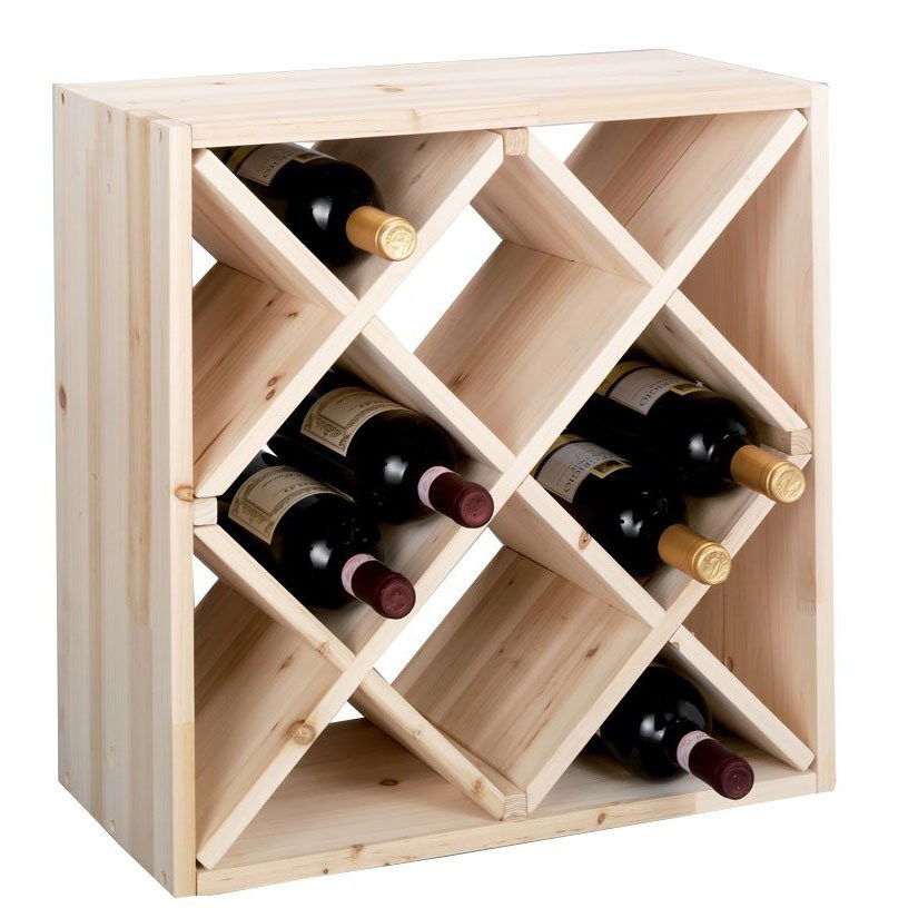 Drewniany stojak na wino, półka na wino na 12 butelek, ZELLER