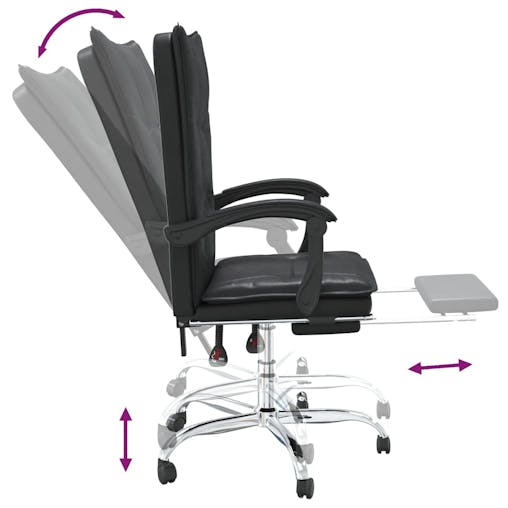 NNEVL Reclining Office Chair Black Faux Leather