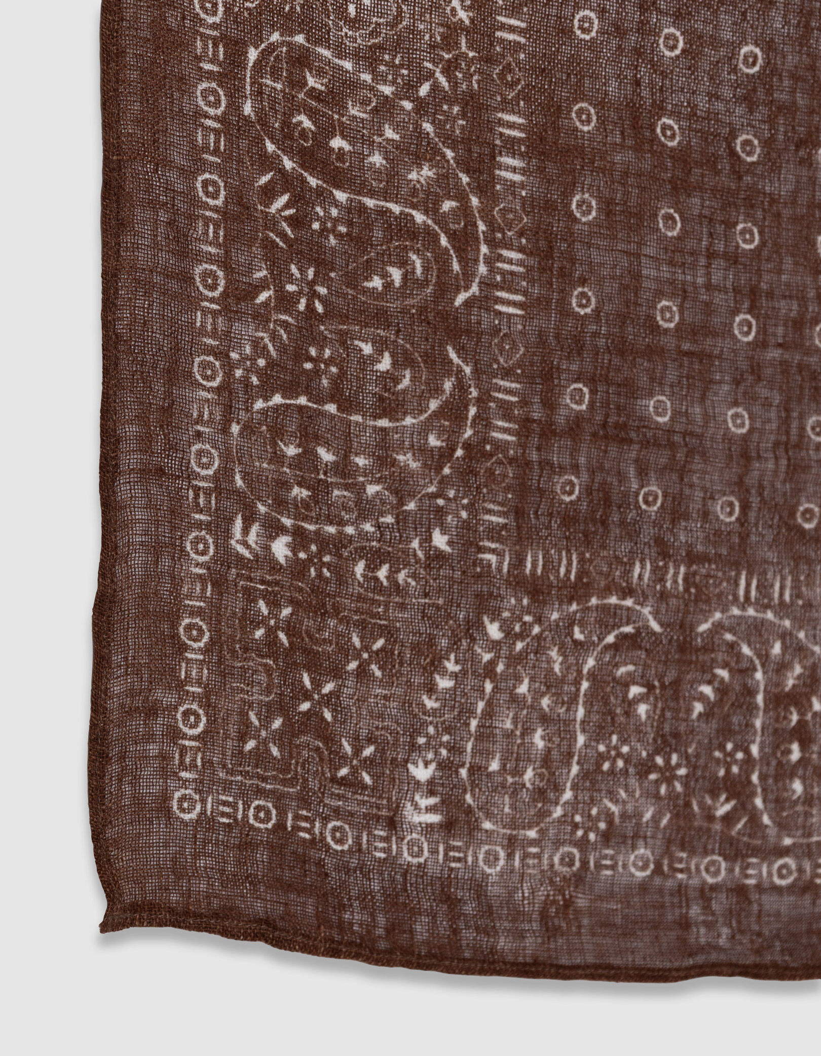 Foulard carré marron esprit bandana Homme