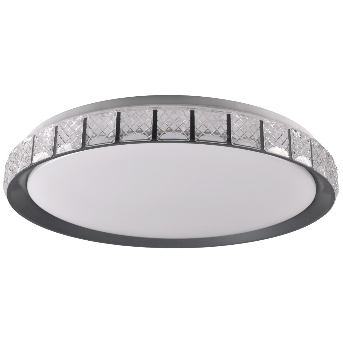 Plafon NINA z pilotem okrągły czarno-biały LED 1x72W 49cm 8000lm IP44 Polux