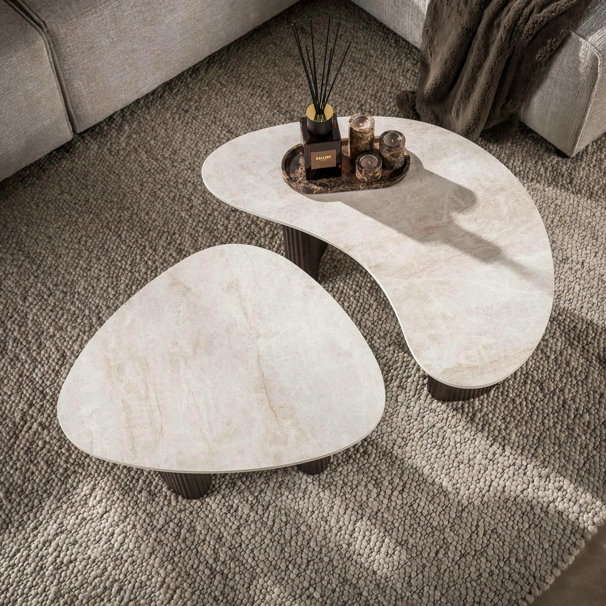 Table basse céramique 3D design organique (x2) MAHAL