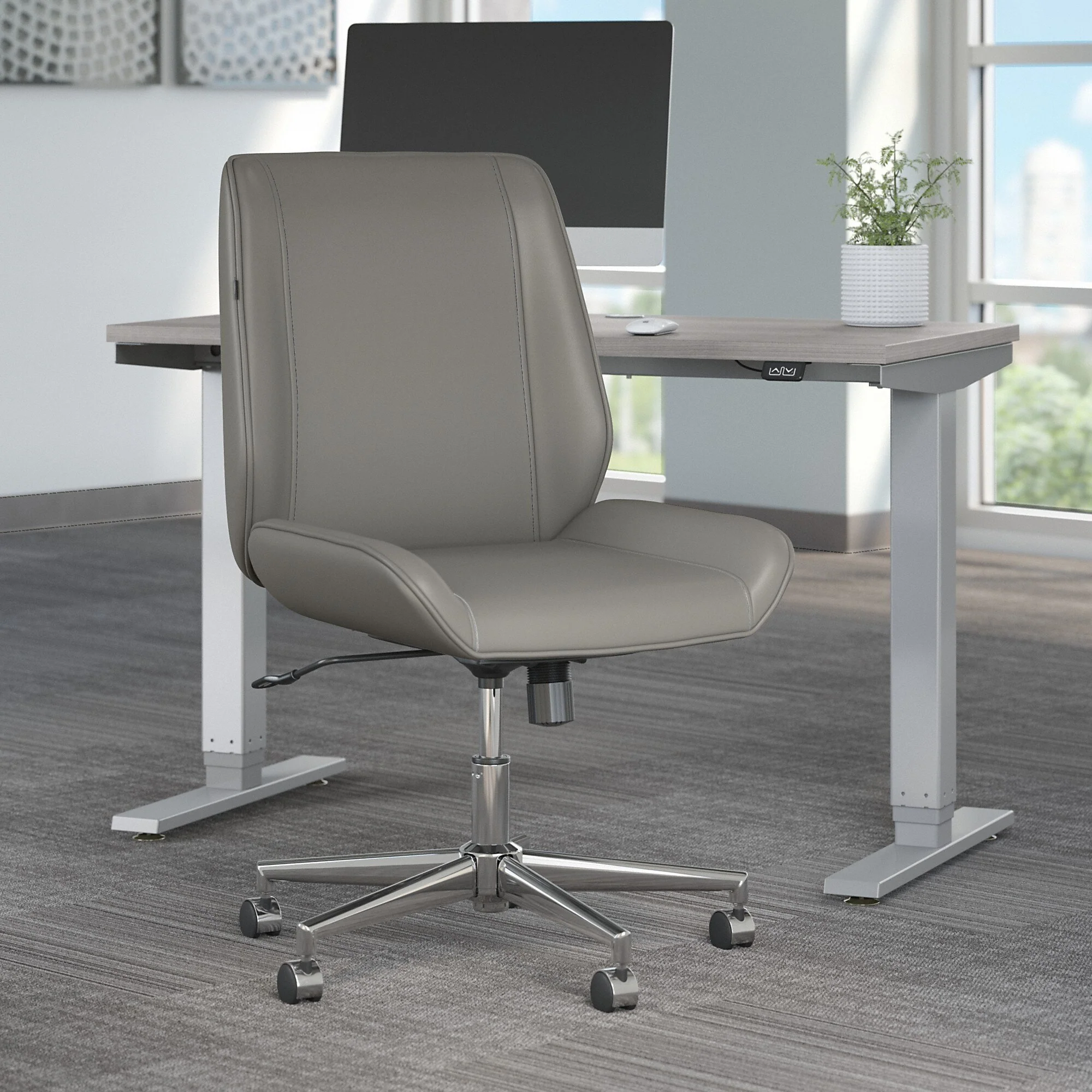 Cabot Wingback Leather Office Chair by Bush Furniture