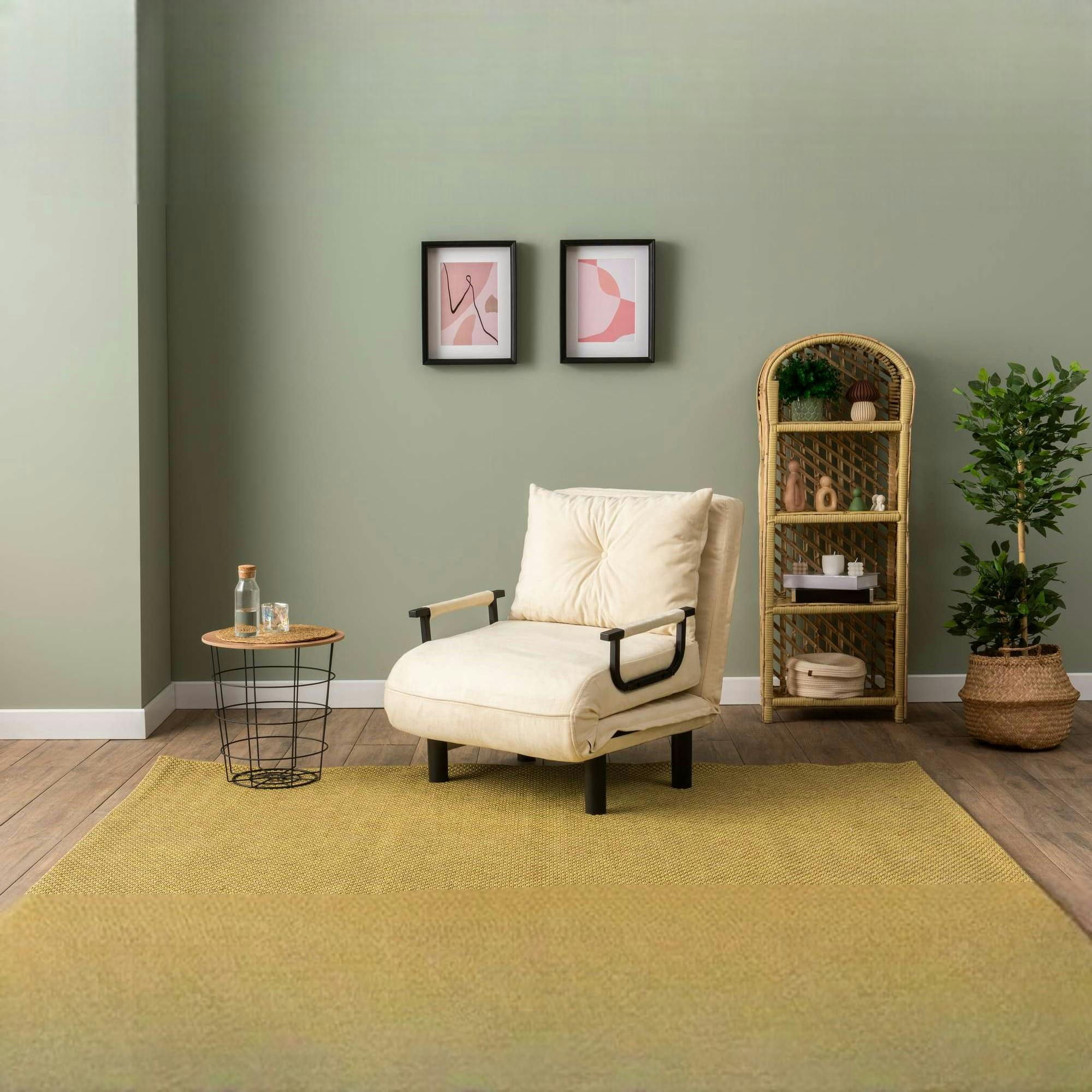 Fauteuil convertible écru inclinaison réglable 175 cm IBARRA