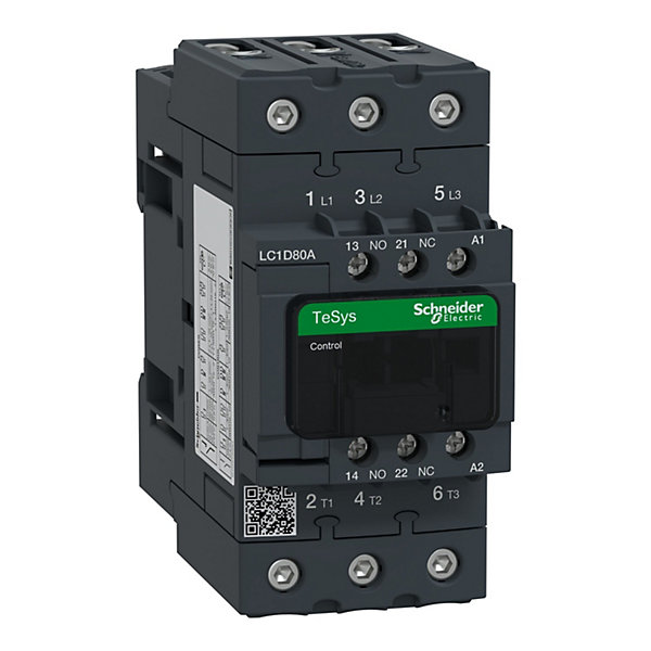 Lc1d80ab7 Schneider - Contacteur Tripolaire - 3no - 80a - Bobine 24vca - Everlink