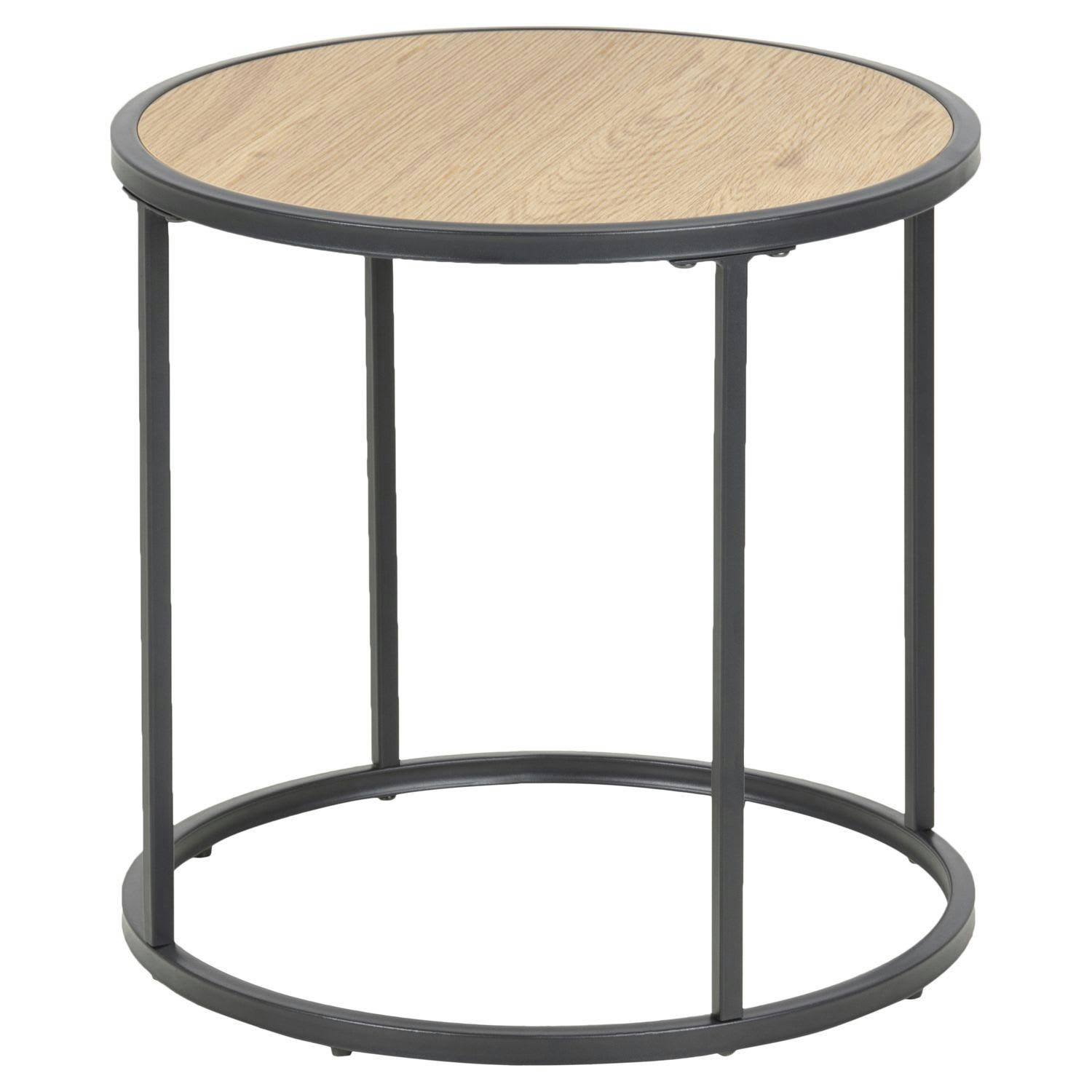 SIREINE - Table d'appoint ou bout de canapé petit modèle en mdf et métal beige