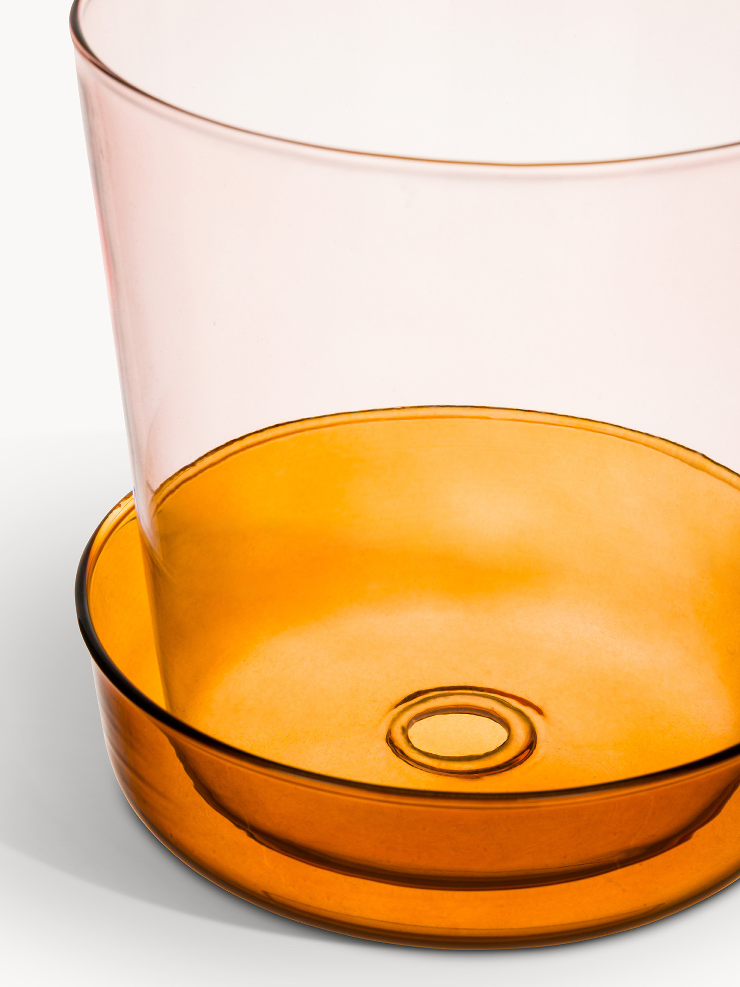 Vaso con piattino in vetro borosilicato