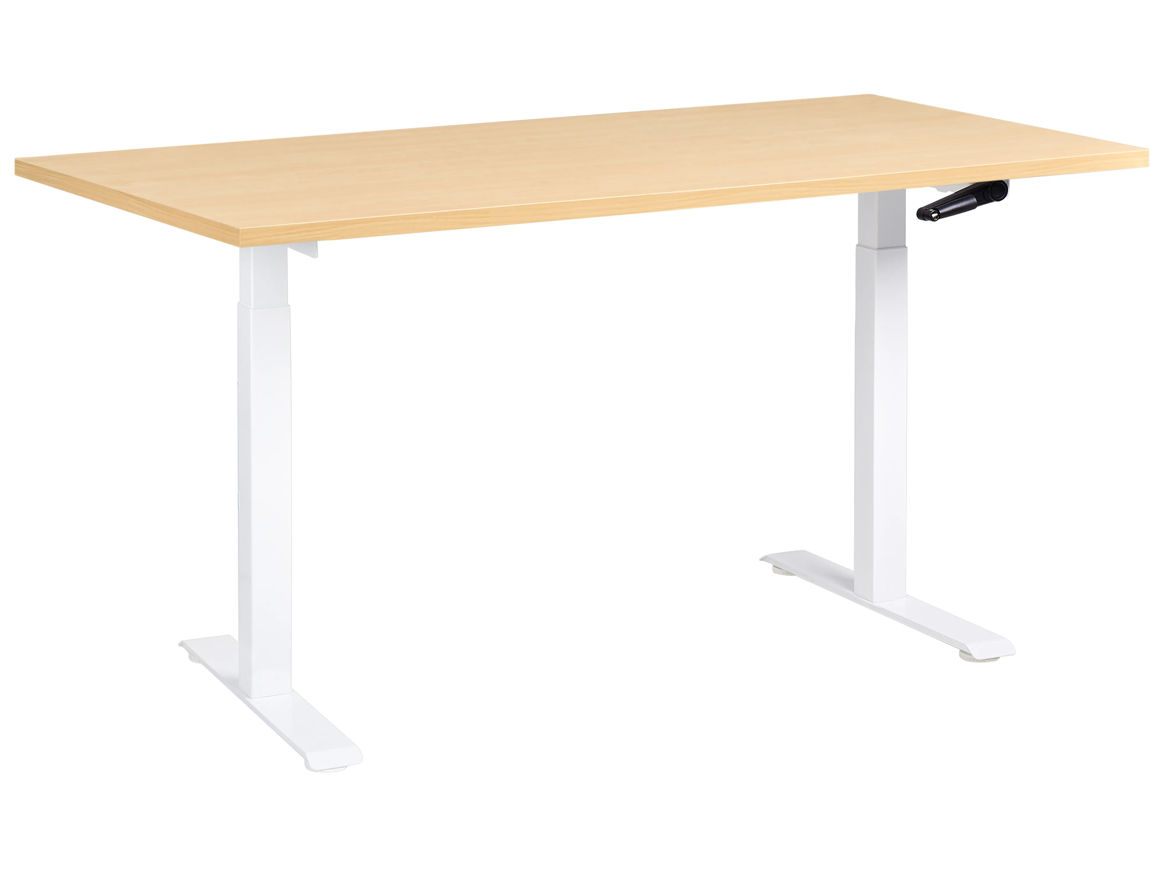 Manual Adjustable Standing Desk DESTINES Light Brown/ White 160 cm 72 cm