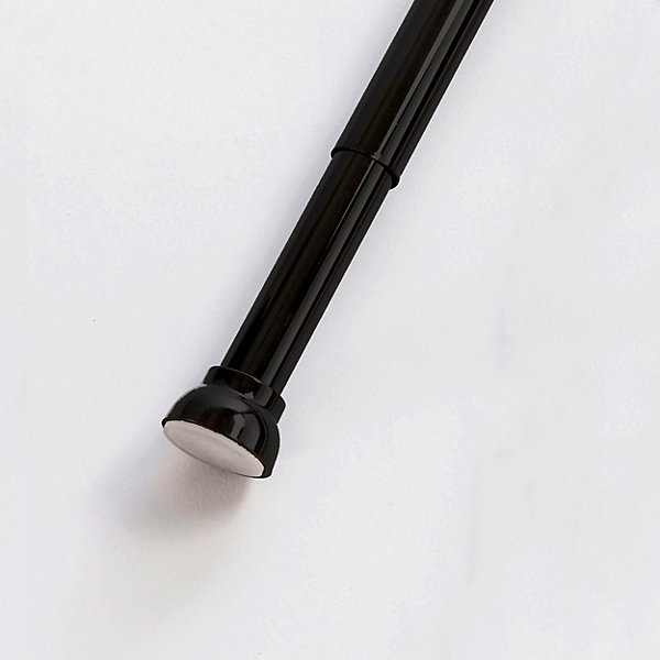 Barre de rideau de douche extensible 125/220 cm sans perçage, noir mat, Spirella Kreta