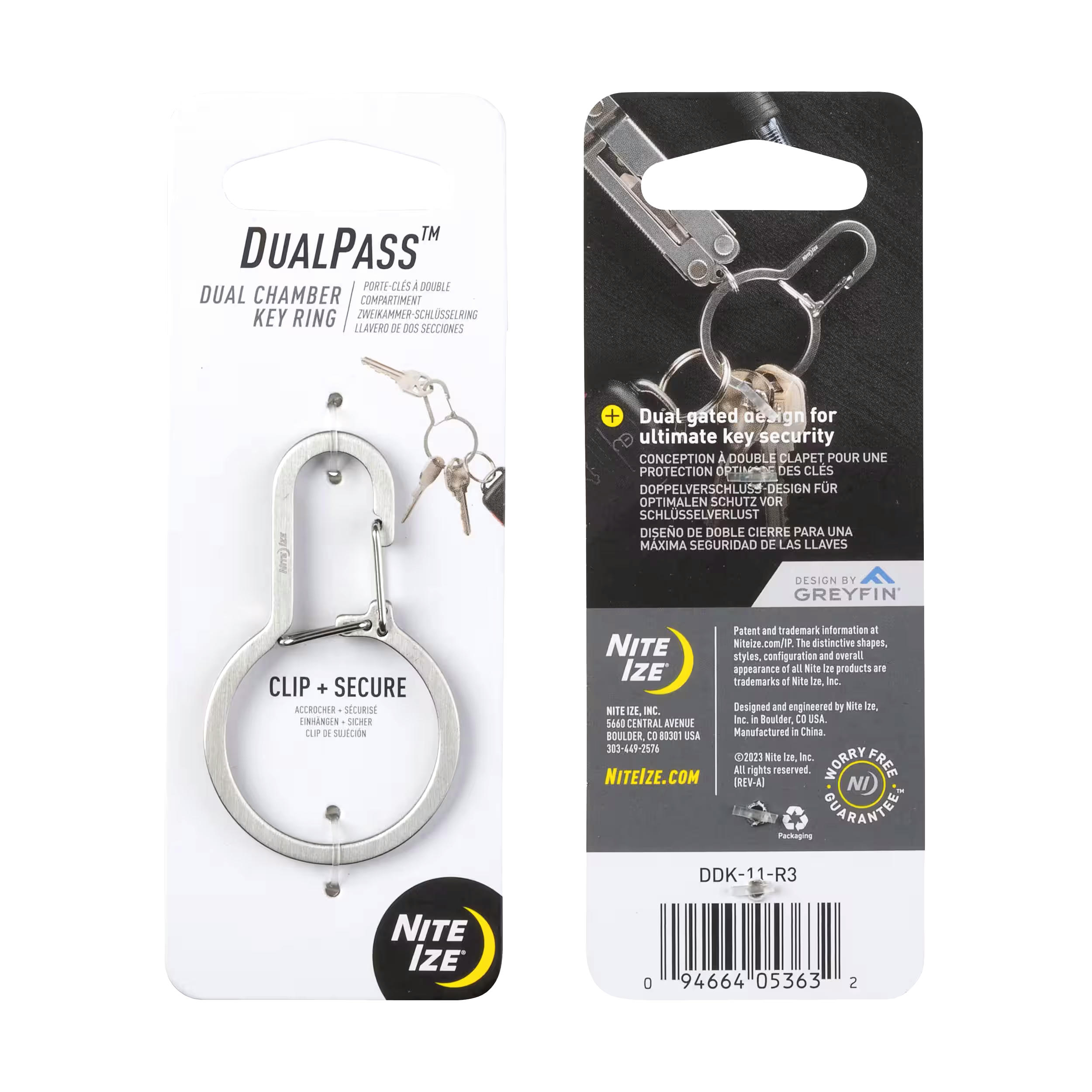 Nite Ize DualPass™ Stainless Steel Dual Chamber Key Ring