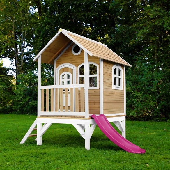 Kinderspielhaus »Tom«, BxHxT: 287 x 231 x 191 cm, Holz, braun/weiß/lila