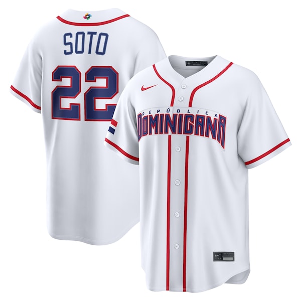 Juan Soto Dominican Republic Baseball Nike 2026 World Baseball Classic Home Stadium Jersey - White/Royal