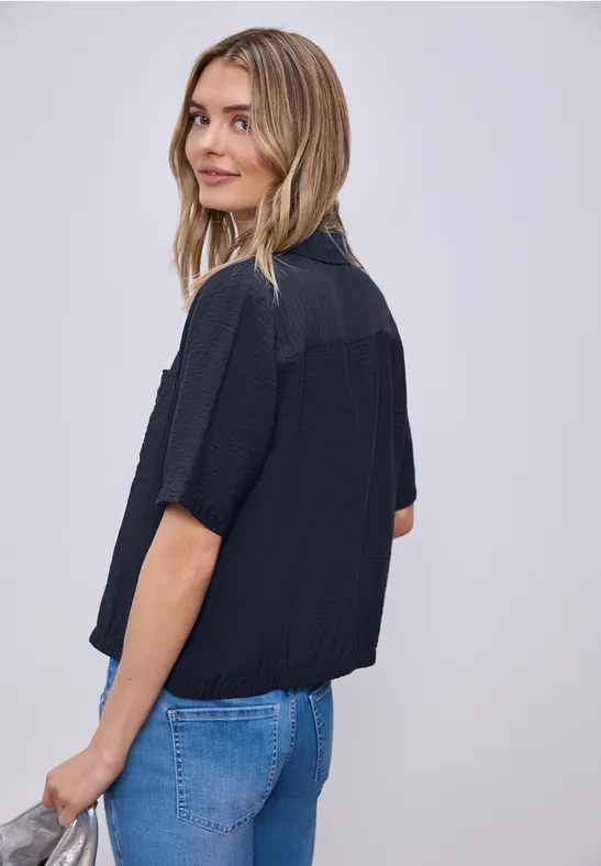 Kurzarm Bluse mit Elastiksaum