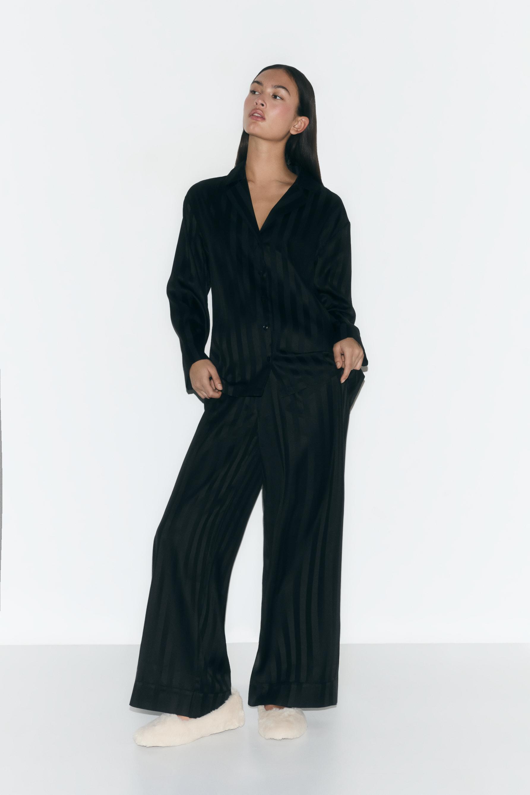 Pijama satinado rayas