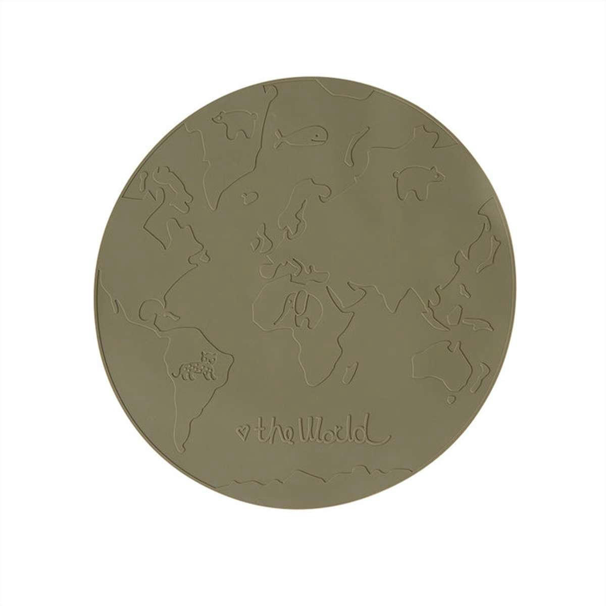 WORLD - Sets de table vert en silicone Ø39xH0,2cm
