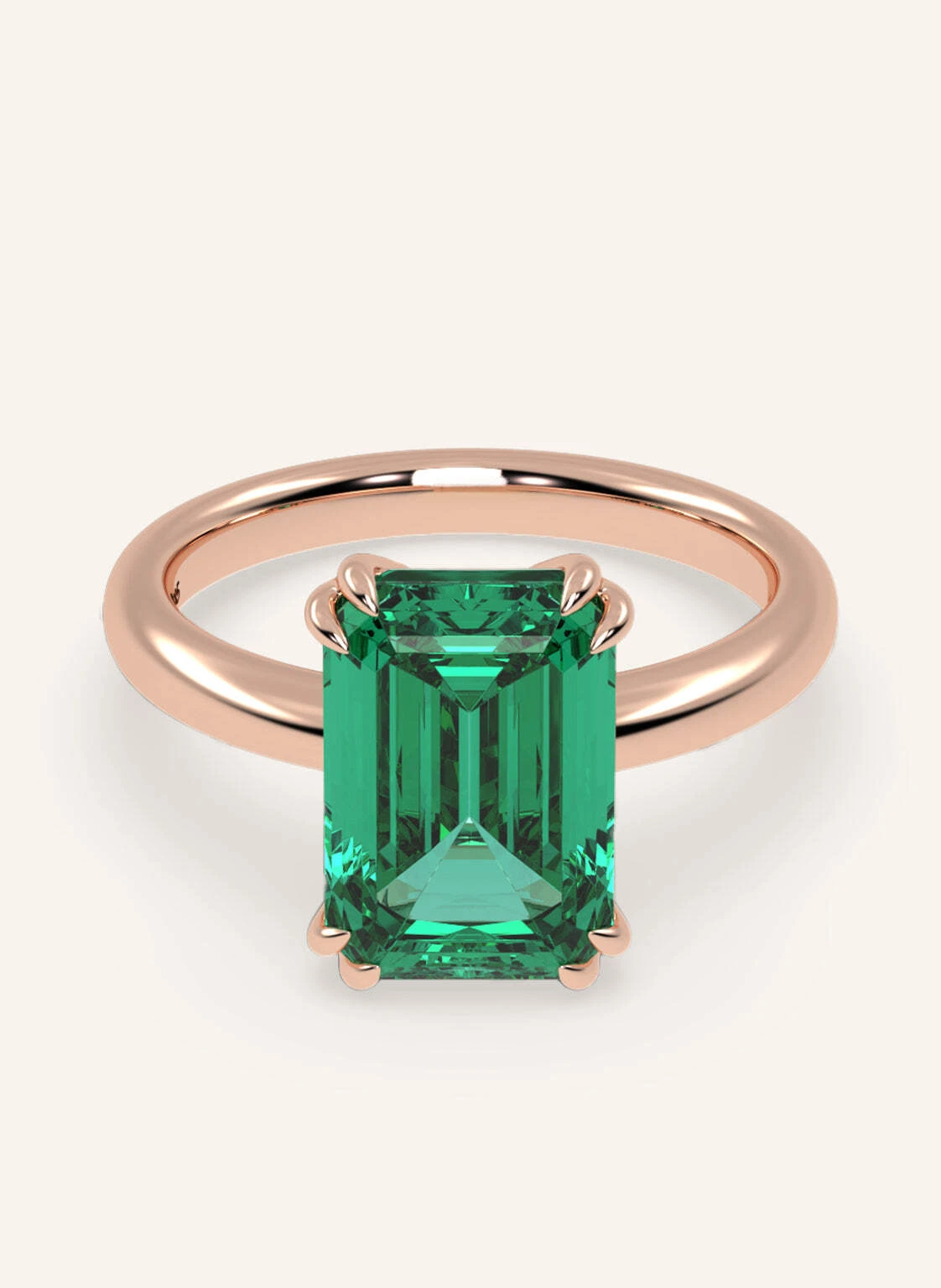 VEYNOU Ring EDEN ESSENCE aus 14 Karat Roségold und 3,0ct. Smaragd