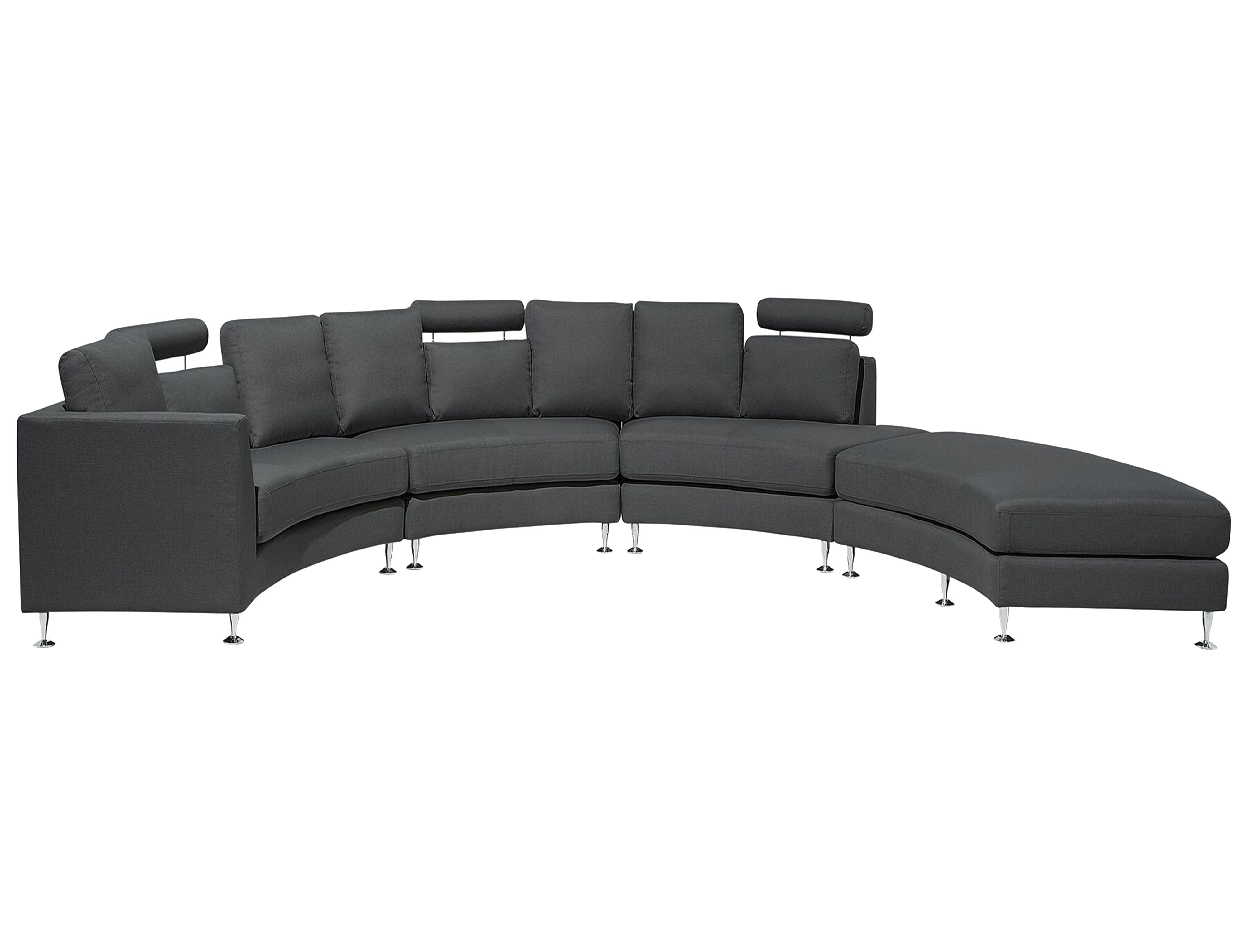 Curved Sofa 7 Seater ROTUNDE Fabric Dark Grey