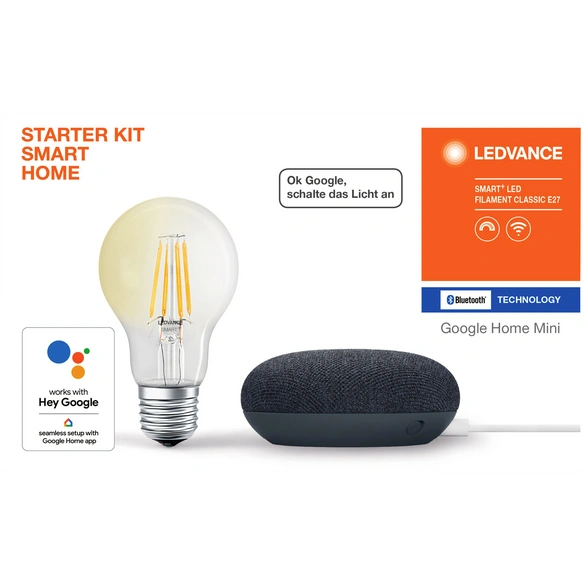 Smart Home Starter-Kit, E27, 2700 K, warmweiß, 650 lm