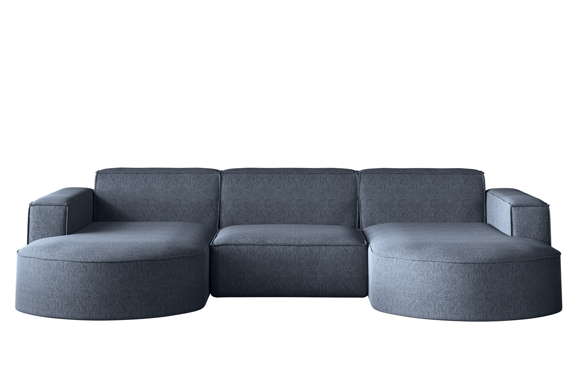 Sofa w kształcie U MODENA narożnik, tkanina Verita Morski