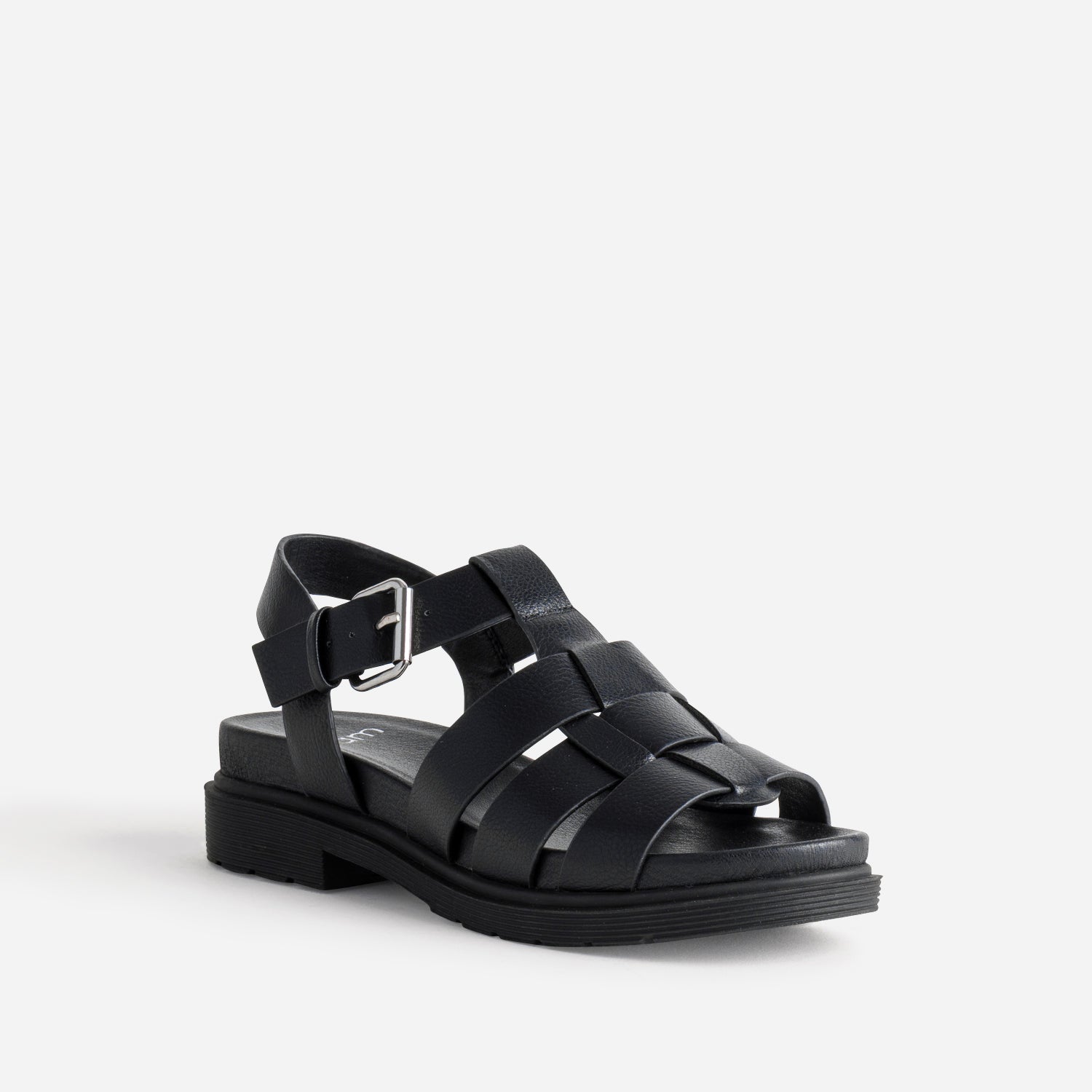 Sandale noire larges brides