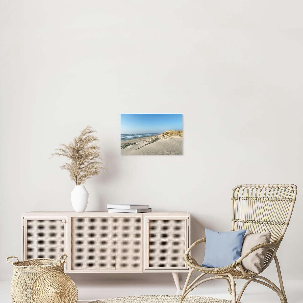 PLAGE - Tableau sur verre dune littoral 30x45 cm