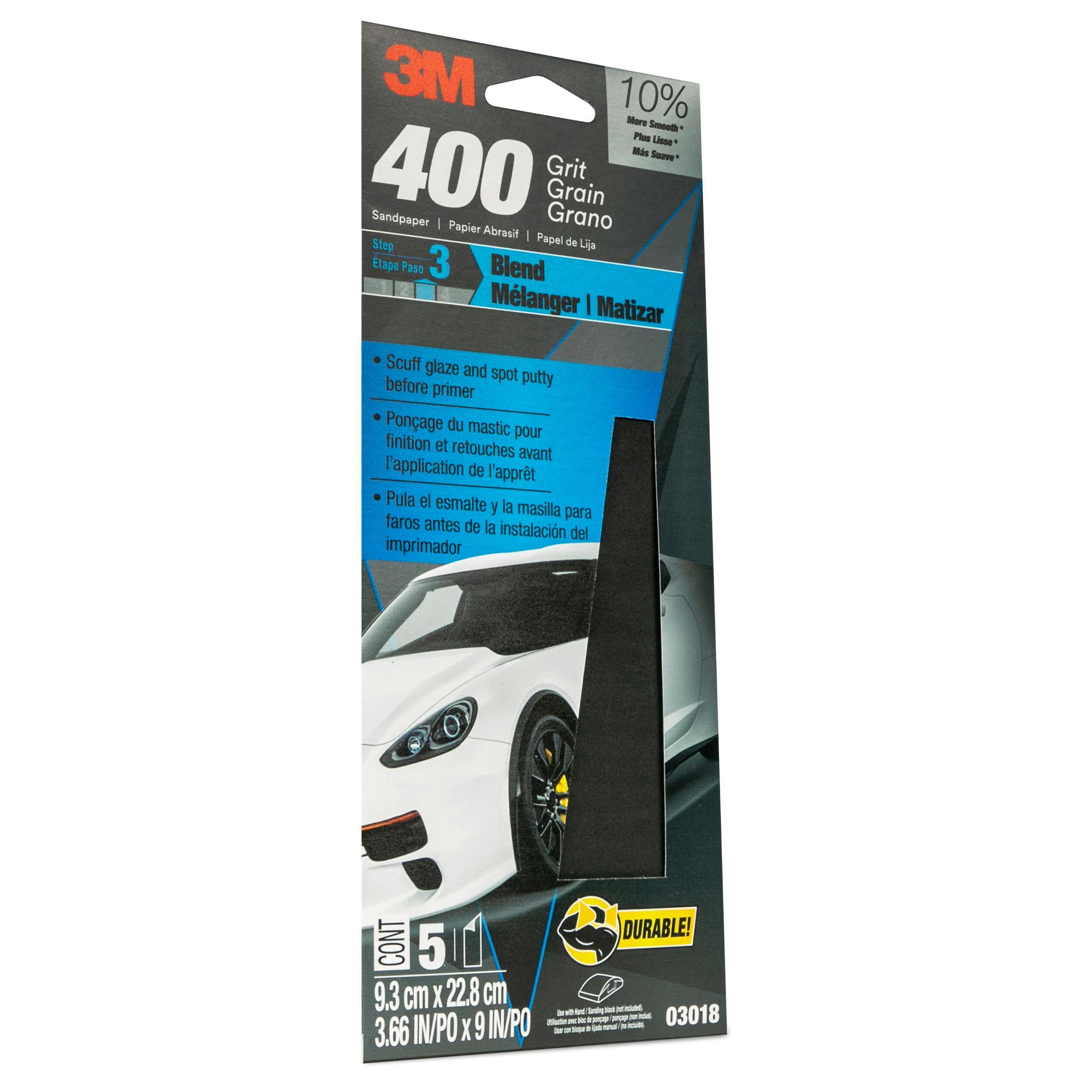 3M Wet or Dry Sandpaper, 4-in x 9-in, 5-pk