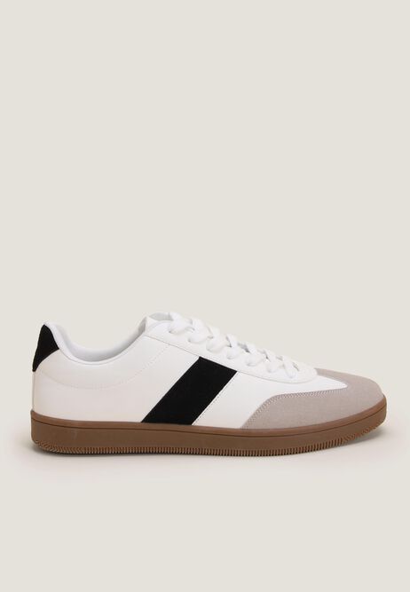 Mens White Stripe Trainers