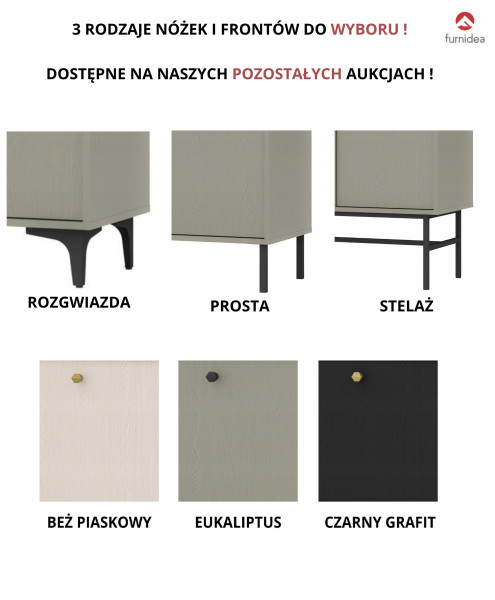 ZIELONA KOMODA AVILA 83 cm Metalowe Złote Nogi Uchwyty 2D2S