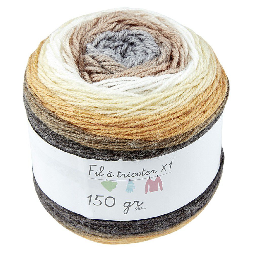 Pelote de laine acrylique ton beige 150g