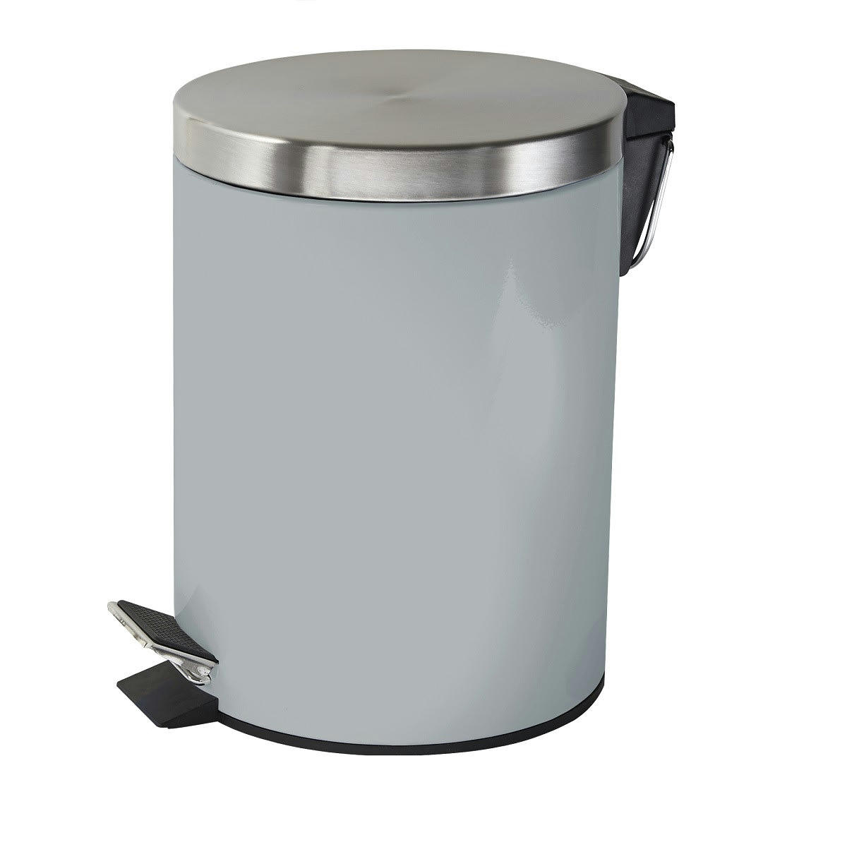 NEPTUNE - Poubelle à pédale 5L en métal gris