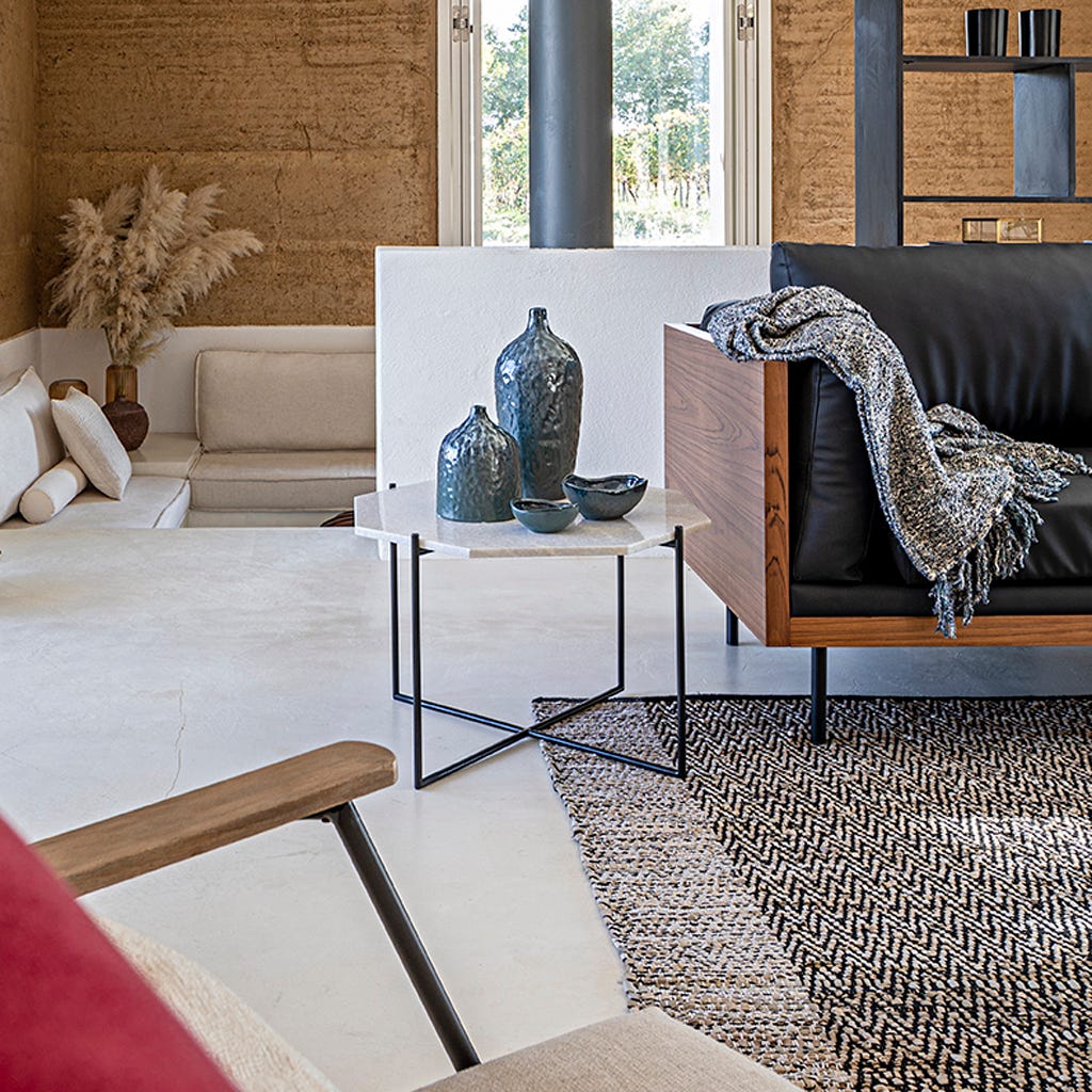 Mesa de Apoio com Tampo de Mármore 62x62x40,50 AGRA