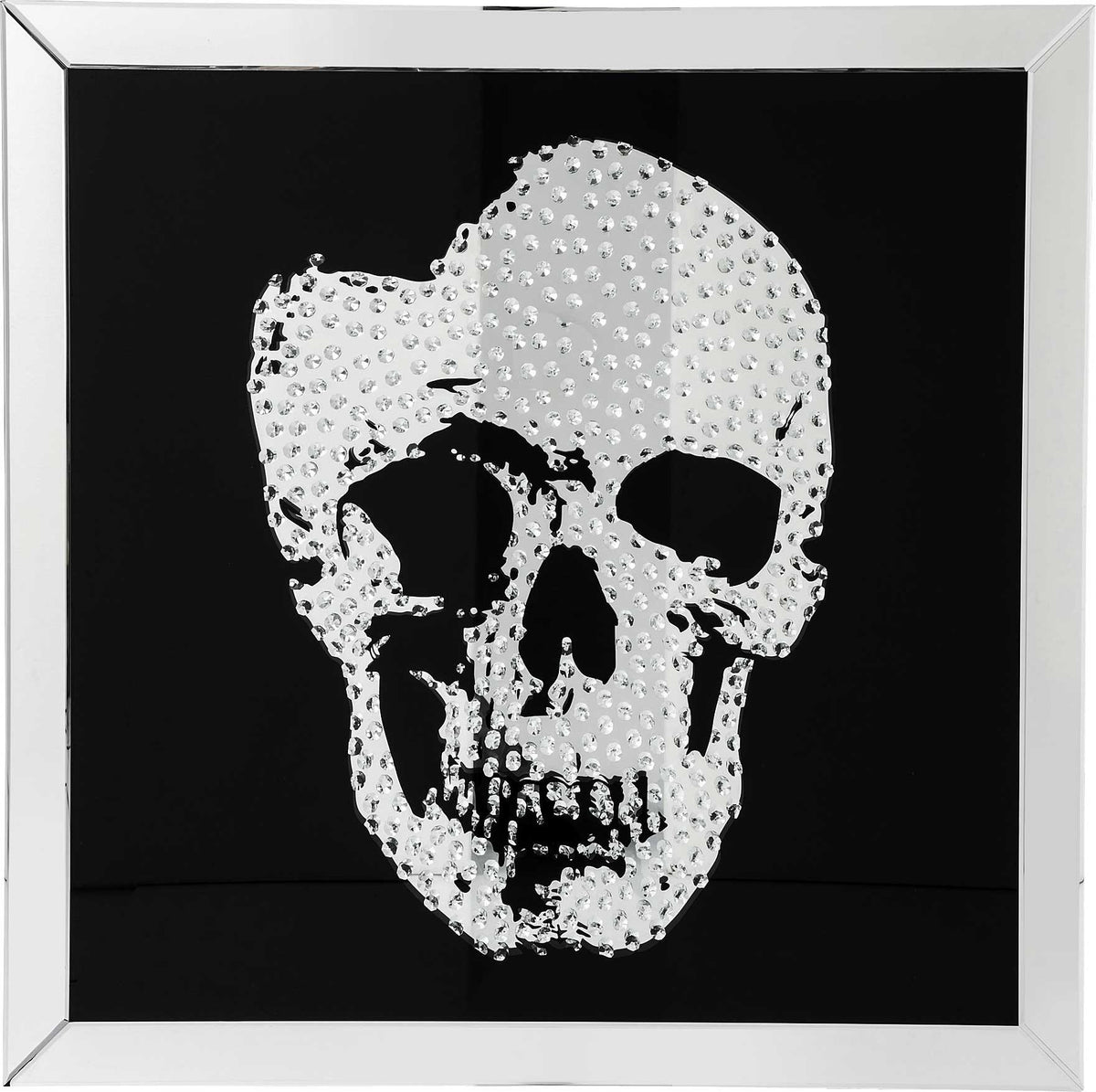 Kare Design Wandfoto spiegel schedel 100x100cm