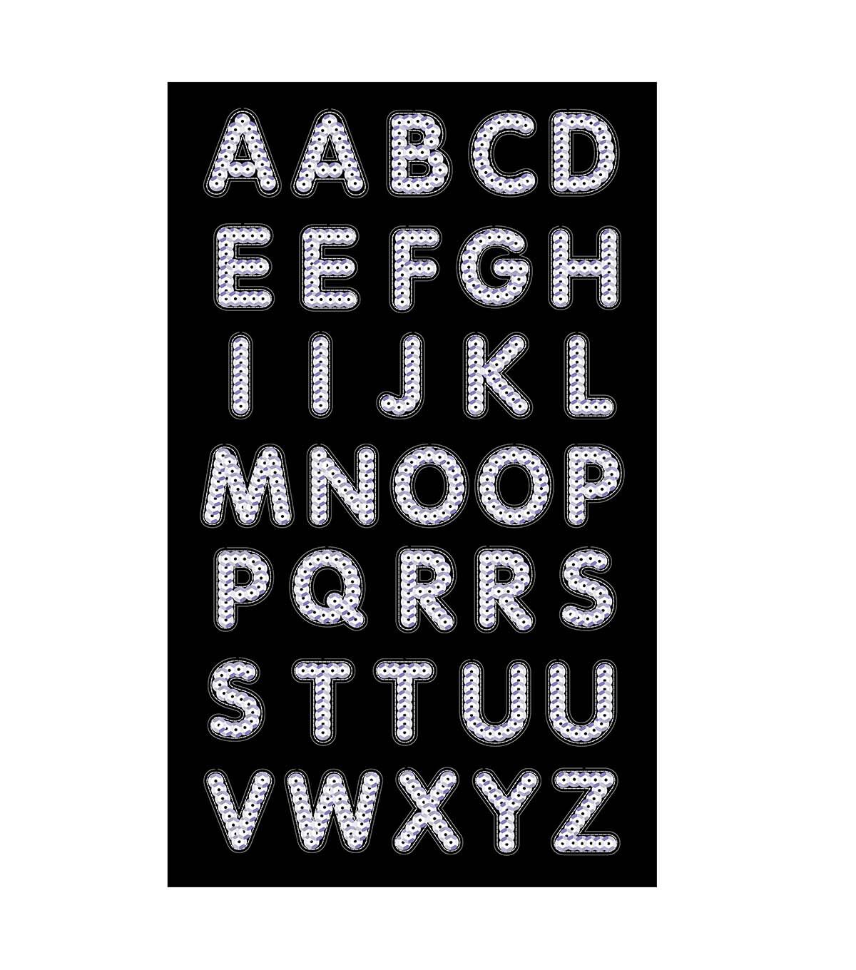 1 Silver Sequin Iron On Letters 1 Sheet by hildie & jo