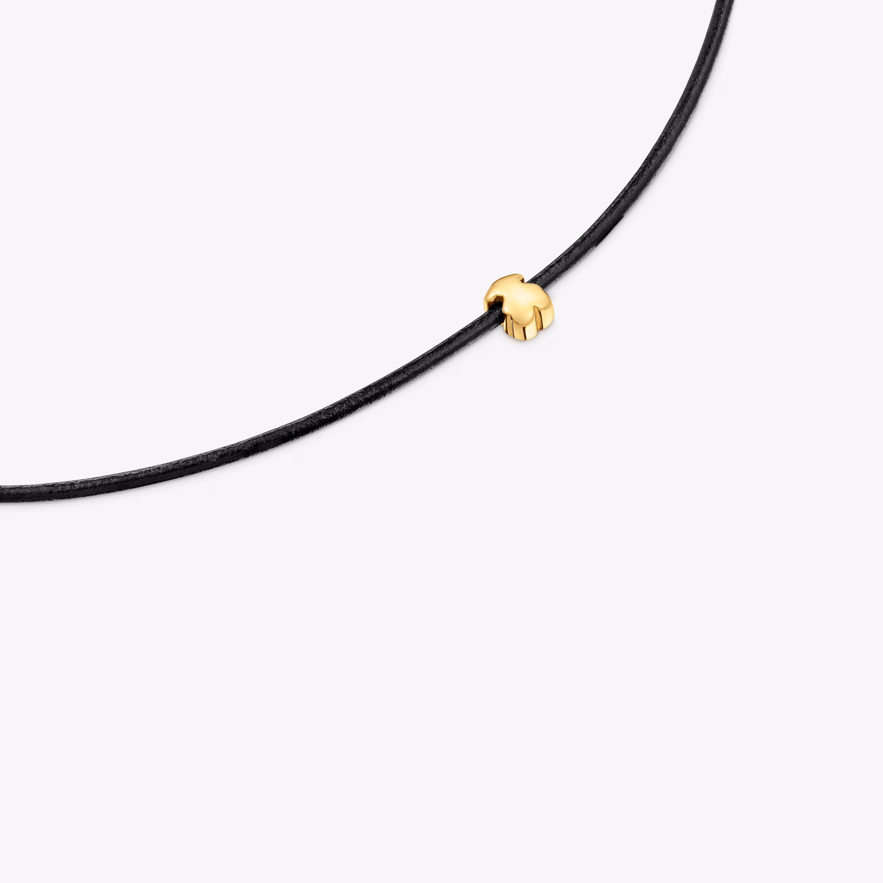 Collar oso de oro 14 kt y caucho Bold Motif